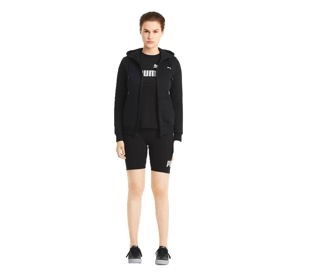 PUMA WOMENS ESS SMALL LOGO FULL-ZIP HOODIE
