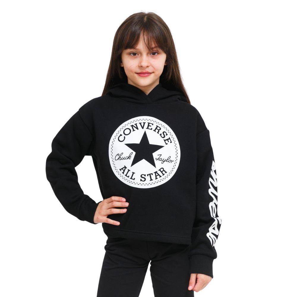 CONVERSE GIRLS CHUCK PATCH CROP HOODIE