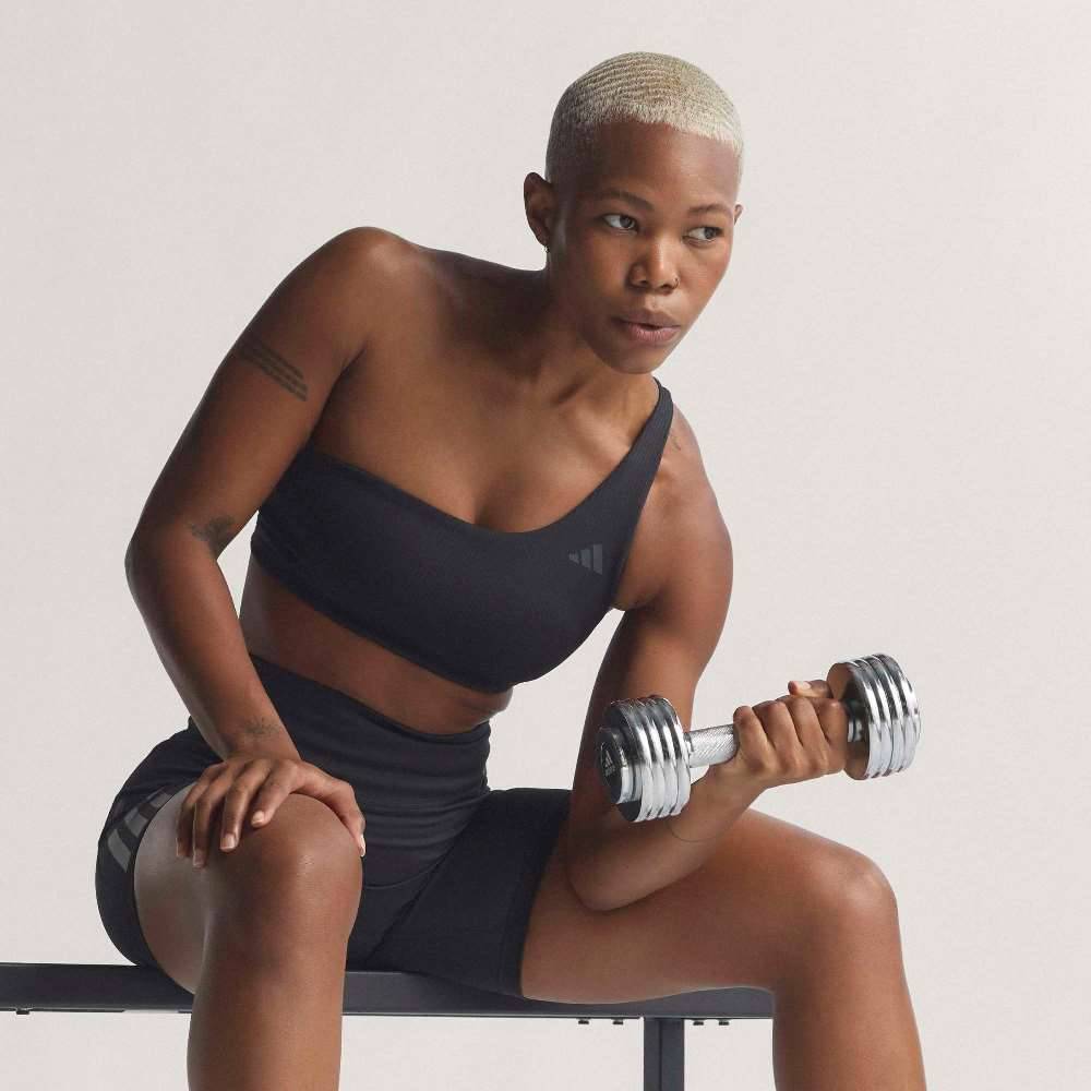 ADIDAS OPTIME WORKOUT RIB ONE SHOULDER LIGHT SUPPORT BRA