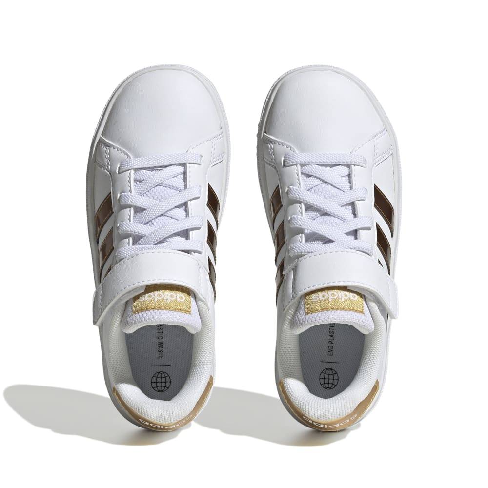 ADIDAS KIDS GRAND COURT ELASTIC LACE AND TOP STRAP SHOES