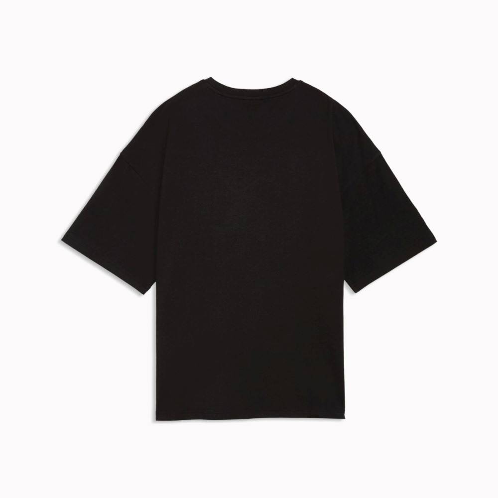 PUMA ESS GRAPHICS LEO LUXE BEDAZZLED OVERSIZED TEE