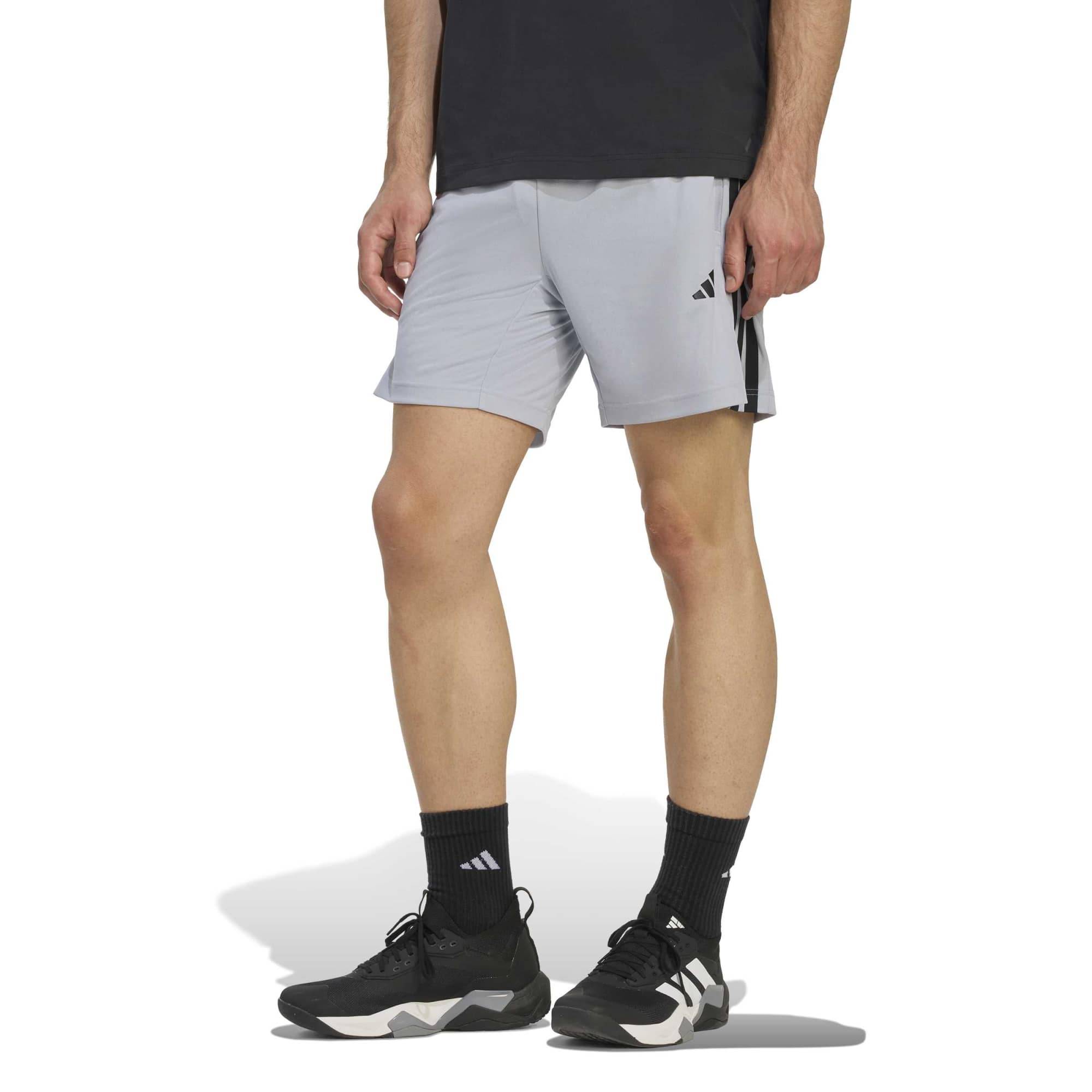 ADIDAS M WORKOUT ESSENTIALS BASE 3-STRIPES PIQUE 7 INCH SHORTS