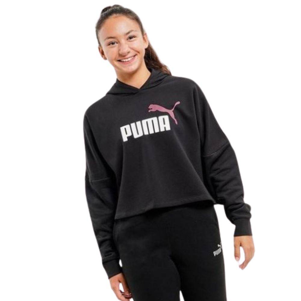 PUMA ESS LOGO GIRLS CROPPED HOODIE