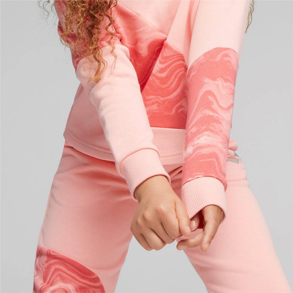 PUMA GIRLS POWER CAT MARBLEIZED HOODIE