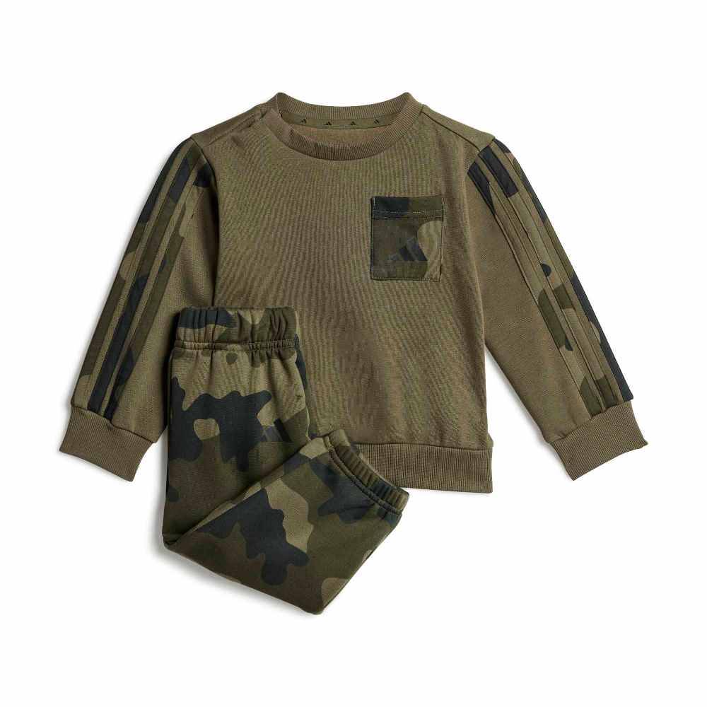 ADIDAS INFANT SEASONAL ESSENTIALS CAMO FLEECE JOGGER SET IN FRENCH TERRY