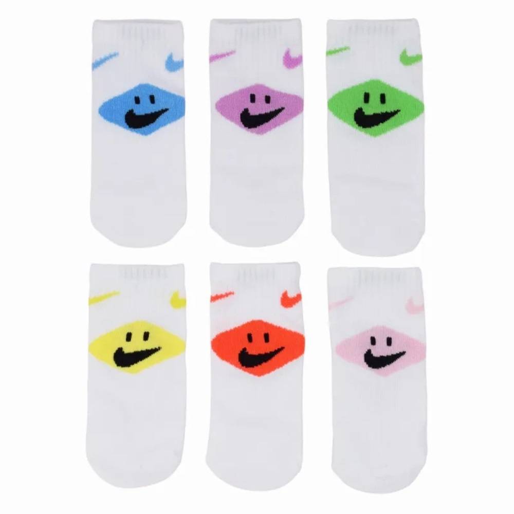 NIKE INFANT SMILEY 6PK ANKLE SOCKS