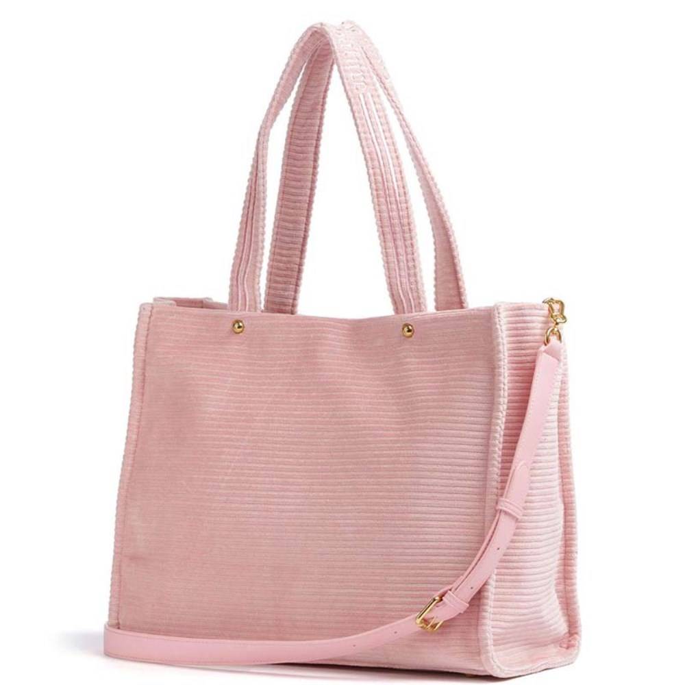 JUICY COUTURE IRIS VELVET STRIPES LARGE SHOPPING BAG