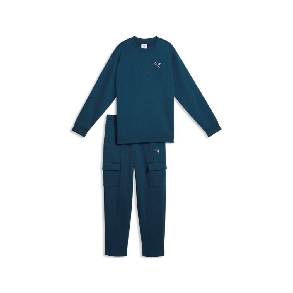 PUMA ESS ELEVATED RELAXED CREW AND CARGO PANTS SUIT FL B