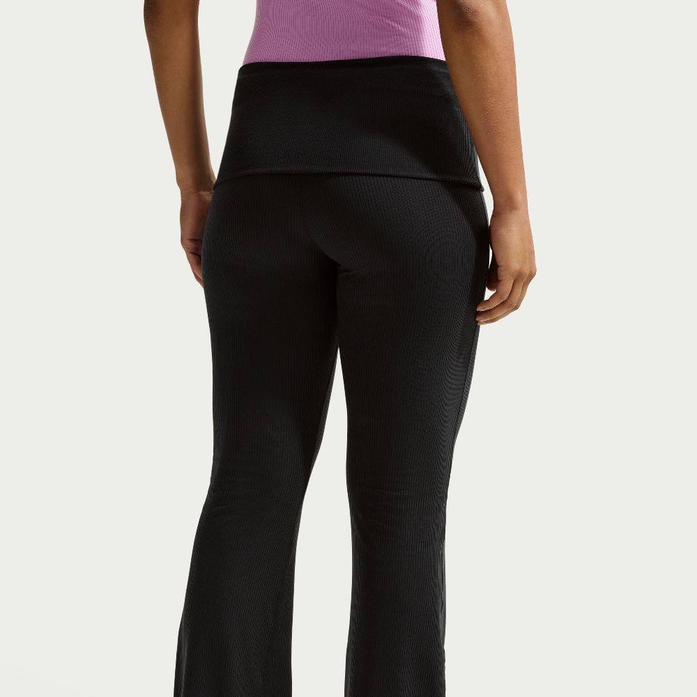 NIKE WOMENS CHILL KNIT MID-RISE TIGHT RIBBED PANT