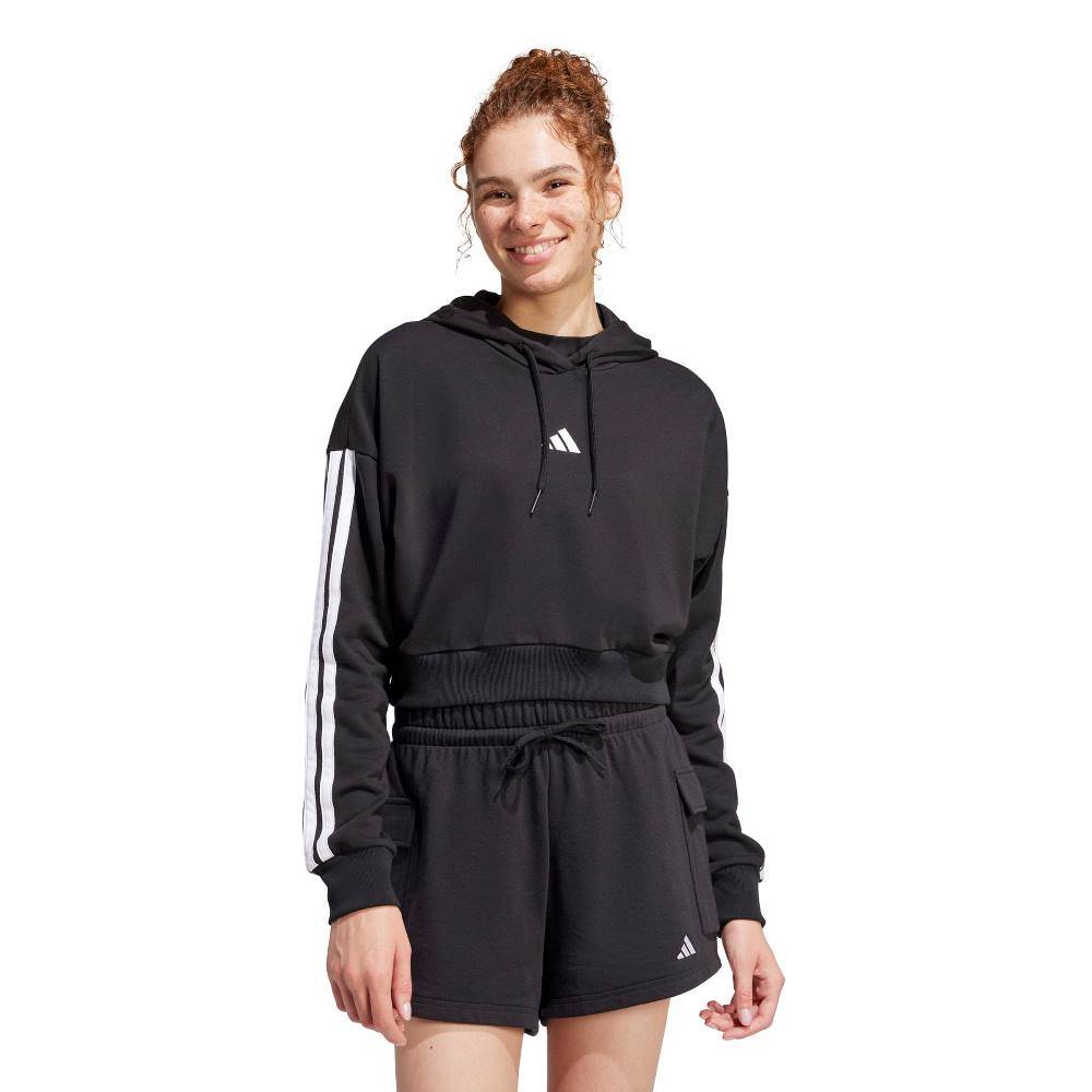 ADIDAS ESSENTIALS 3-STRIPES FRENCH TERRY CROPPED HOODIE