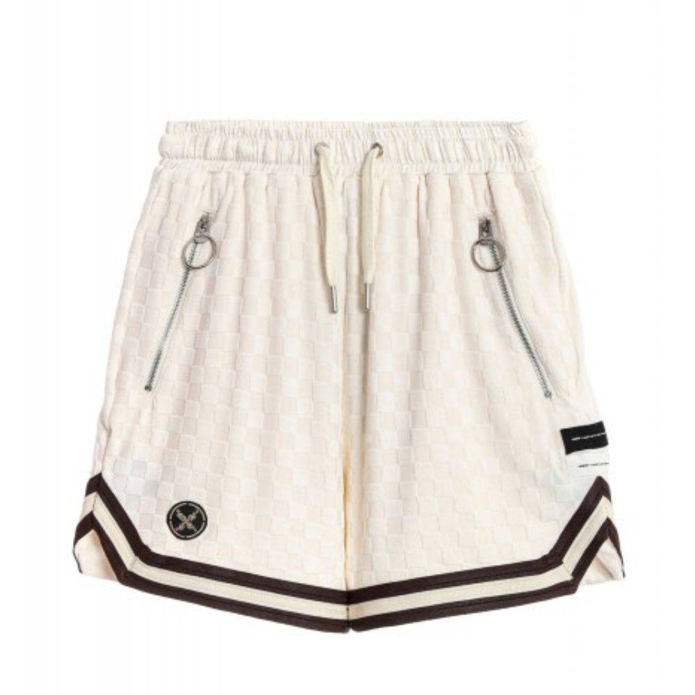 MWM BLACK SQUARE PATTERN SOFT FABRIC SHORTS
