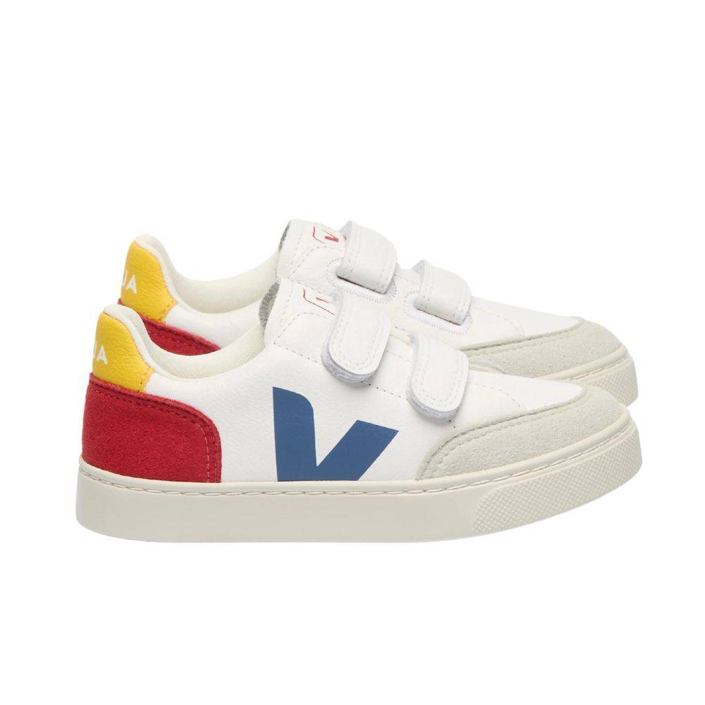 VEJA V-12 ORGANIC TRACED LEATHER KIDS