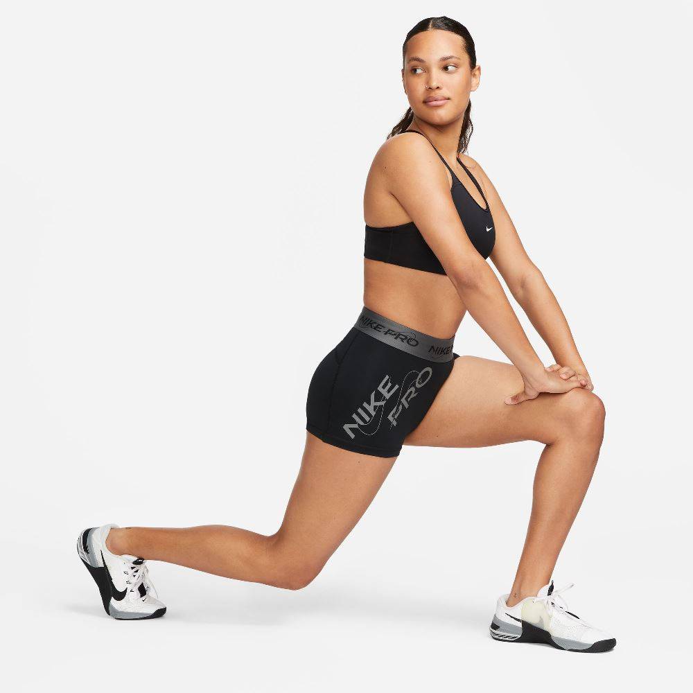 NIKE PRO WOMENS MID-RISE PRINTED SHORTS