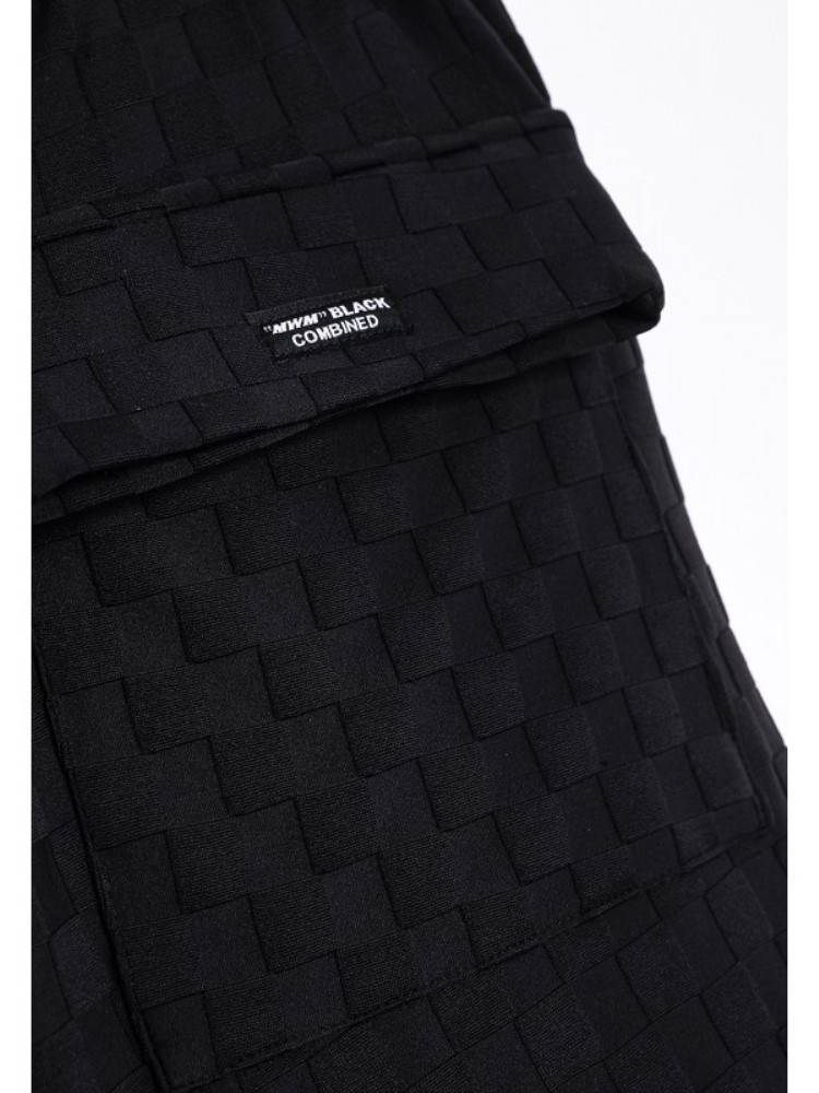 MWM BLACK SQUARE PATTERN SOFT FABRIC SHORTS