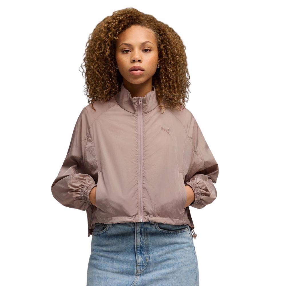 PUMA HER RELAXED FULL-ZIP WOVEN JACKET