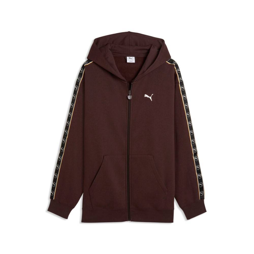 PUMA ESS ELEVATED TAPE RELAXED FULL-ZIP HOODIE FL