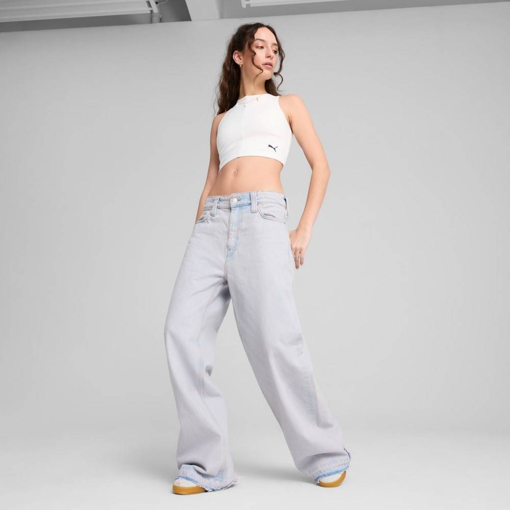 PUMA WARDROBE ESS RIBBED CROP TOP