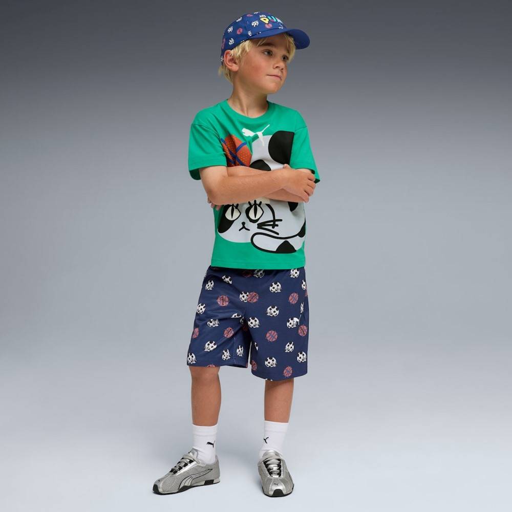 PUMA SPORTY CATS RELAXED AOP MESH SHORTS PS