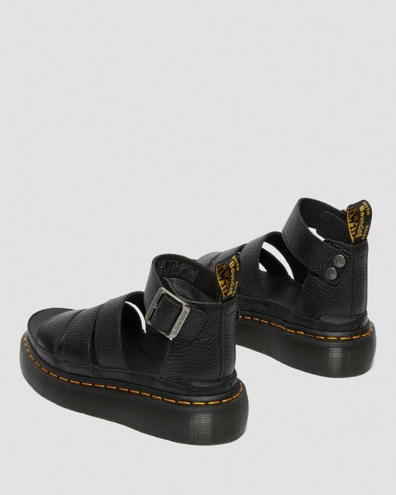 DR. MARTENS CLARISSA II QUAD MILLED NAPPA LEATHER PLATFORM SANDALS