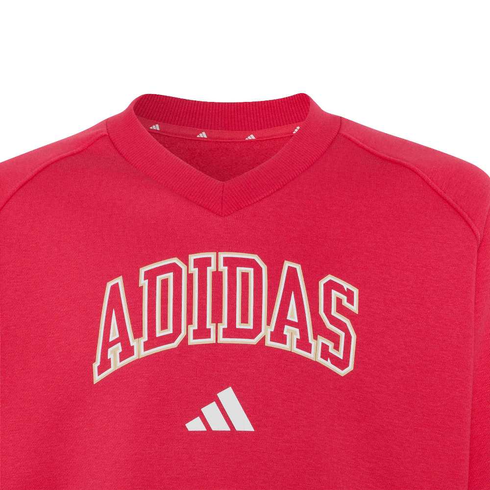 ADIDAS GIRLS SEASONALS COLLEGIATE TYPOGRAPHY V-NECK