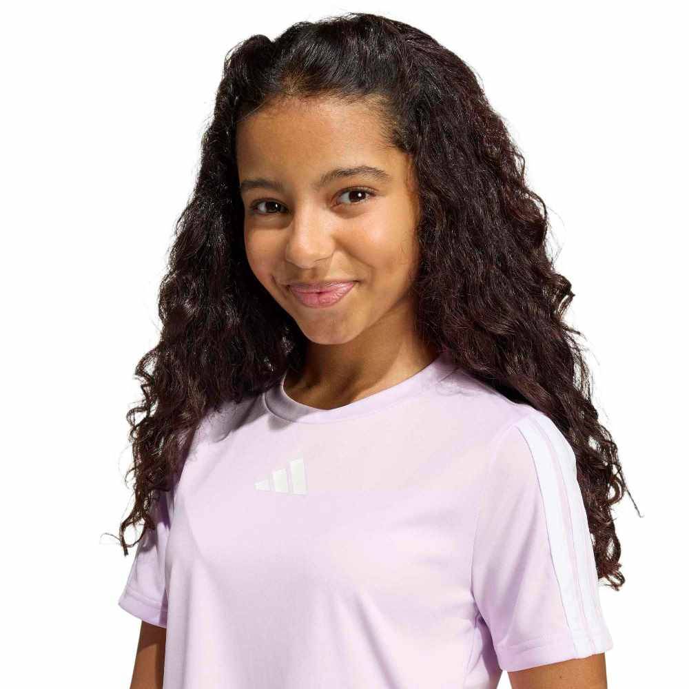 ADIDAS GIRLS TRAIN ESSENTIALS 3-STIPES T-SHIRT SET