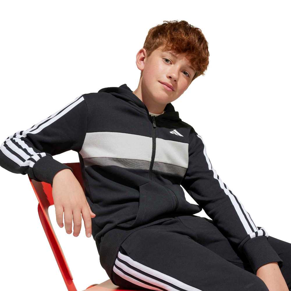 ADIDAS YOUTH SEASONAL ESSENTIALS TIBERIO 3 STRIPES FLEECE TRACKSUIT