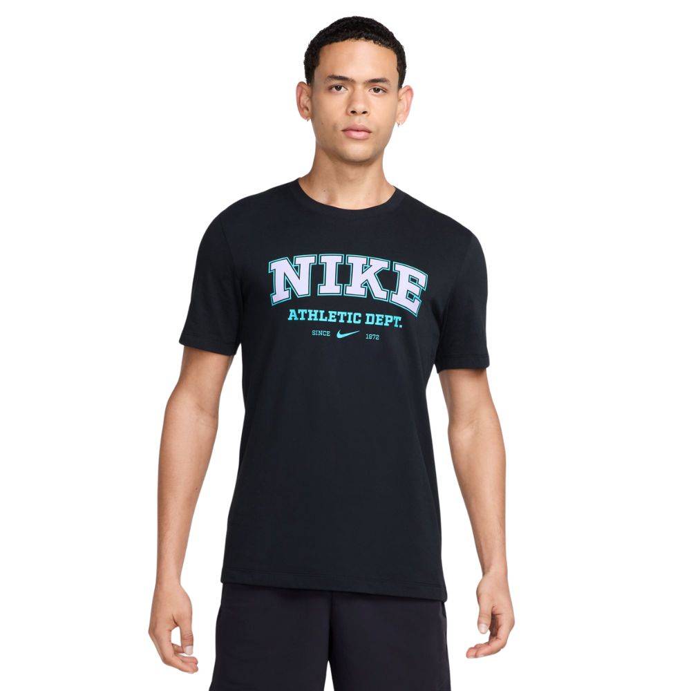 NIKE DRI-FIT FITNESS HYBRID-PRINT TEE
