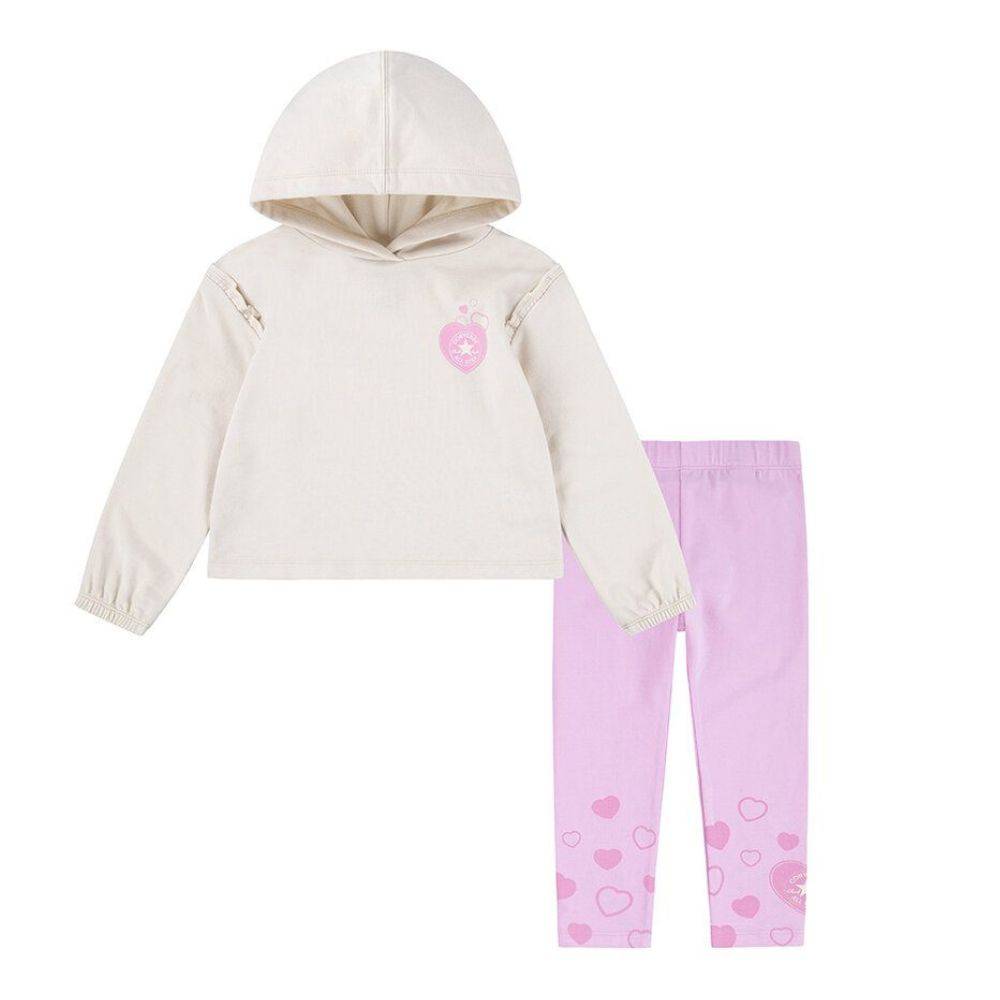 CONVERSE TODDLER HOODIE & HEART LEGGING SET