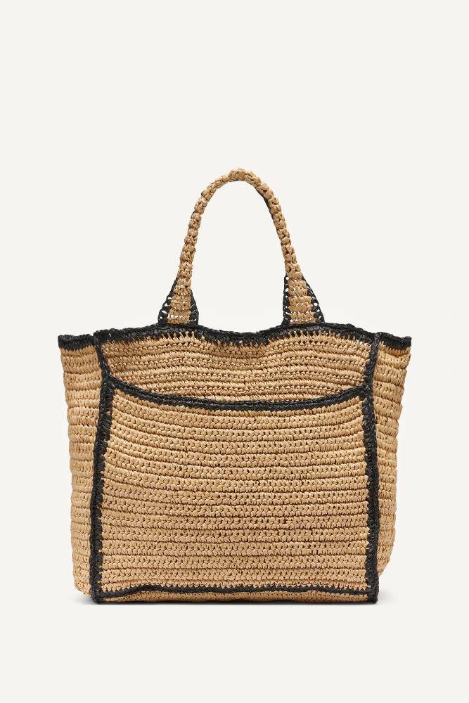 DKNY HADLEE MEDIUM RAFFIA TOTE BAG