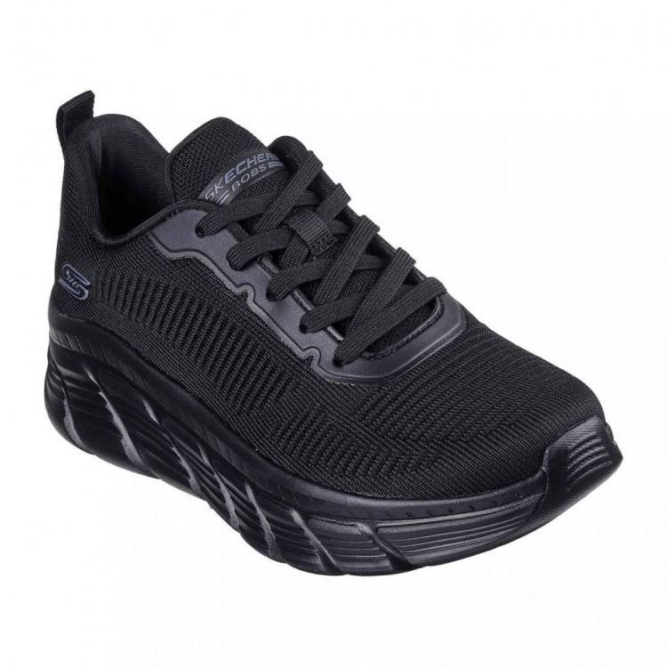 SKECHERS BOBS B FLEX HI - ENGINEERED KNIT FASHION LACE UP SNEAKER