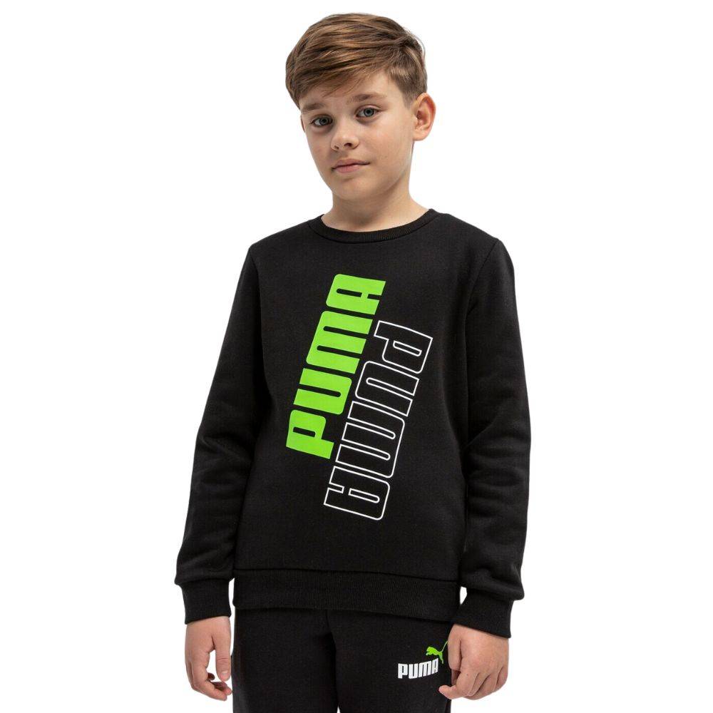 PUMA BOYS POWER LOGO FLEECE CREW