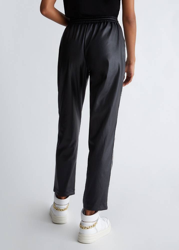LIU JO LEATHER EFFECT JOGGER PANTS