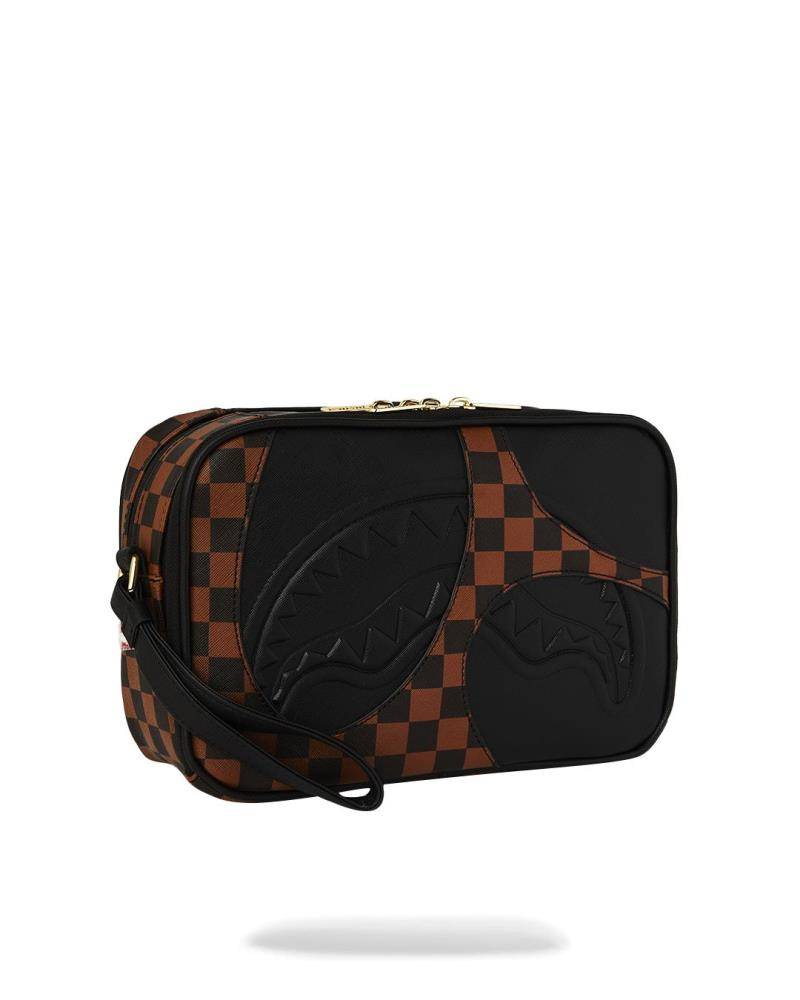 SPRAYGROUND JETSTREAM BROWN TOILETRY BAG