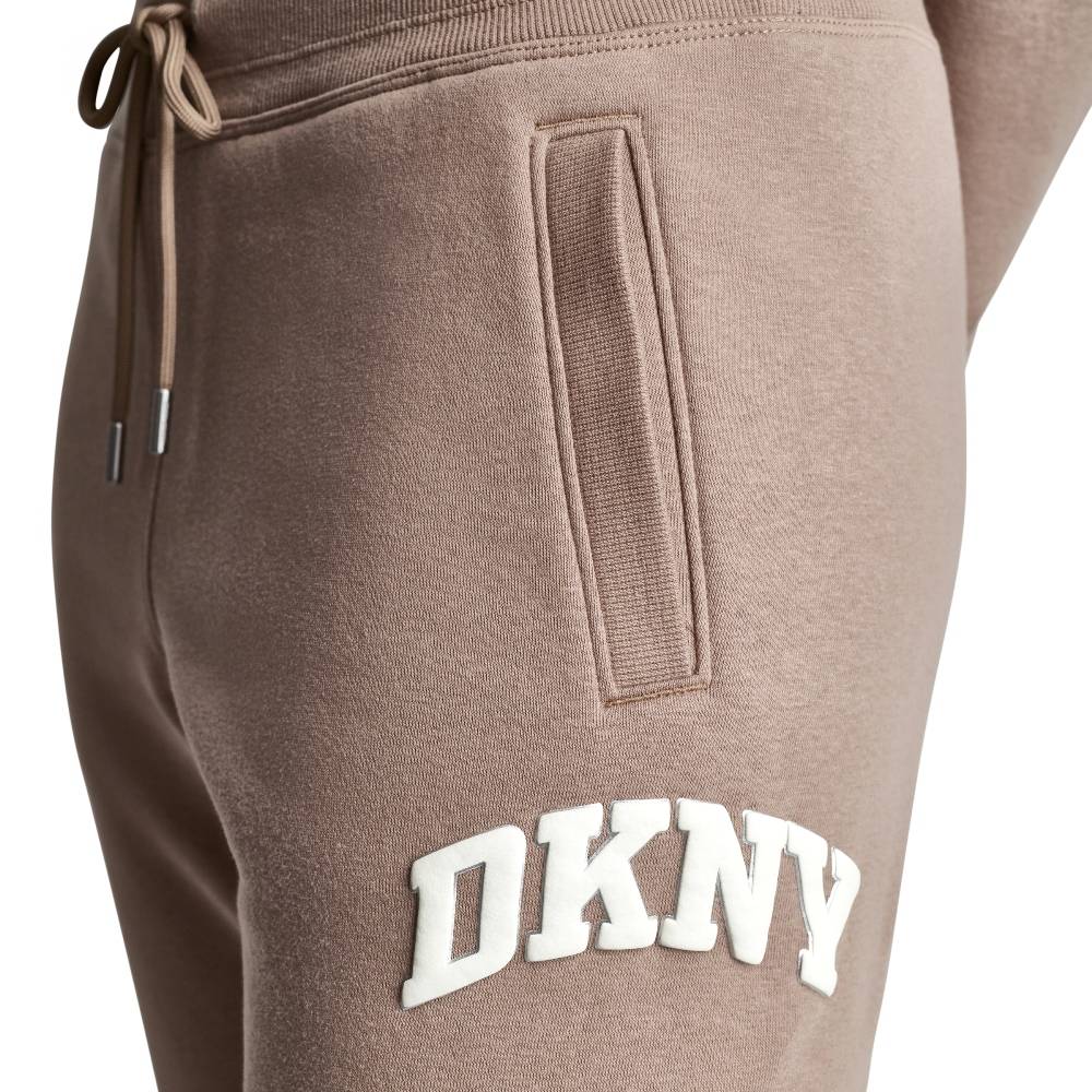 DKNY VARSITY LOGO MID RISE RIB WAIST AND CUFF JOGGER