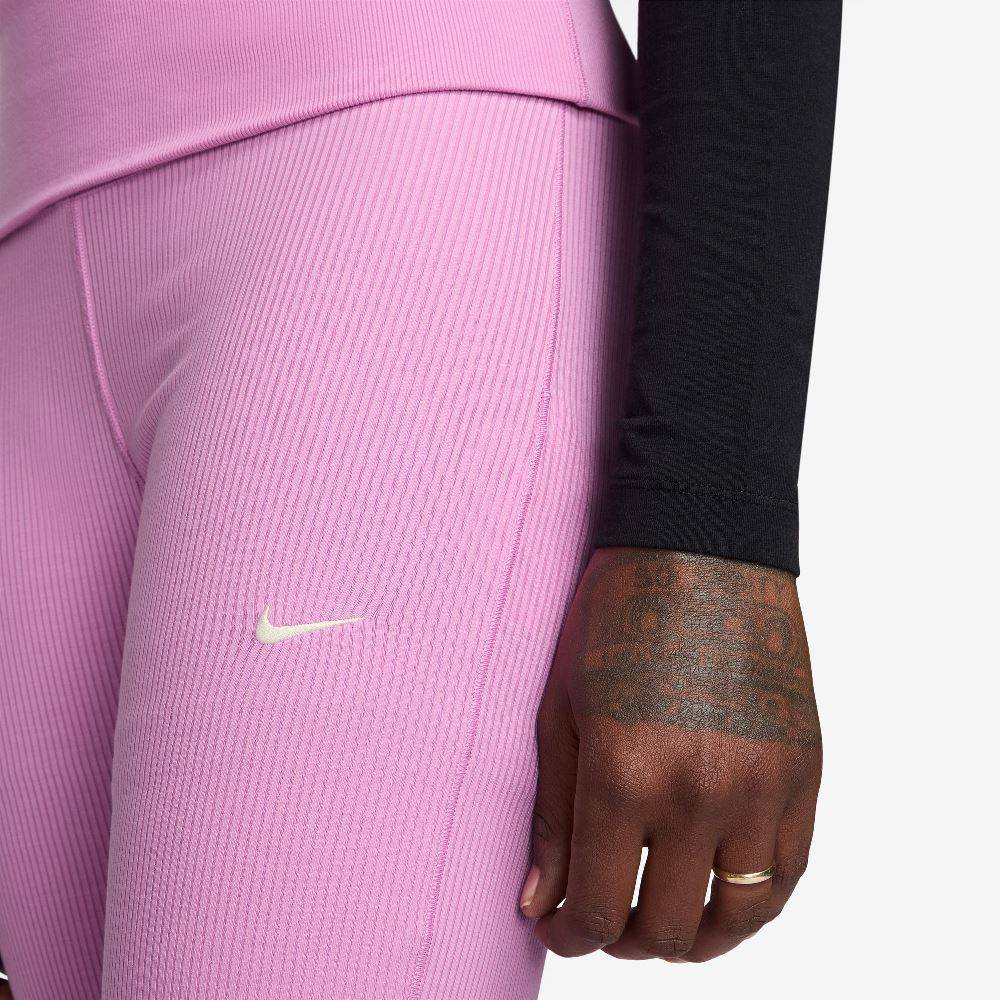 NIKE WOMENS CHILL KNIT MID-RISE TIGHT RIBBED PANT
