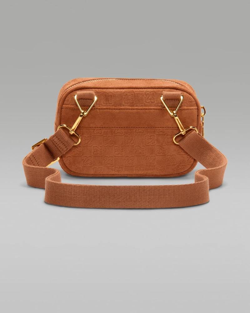 NIKE JORDAN SUEDE MONOGRAM CAMERA BAG