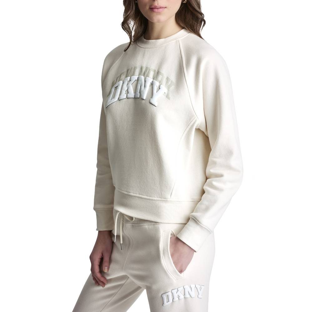 DKNY SHADOW VARSITY LOGO CREW NECK