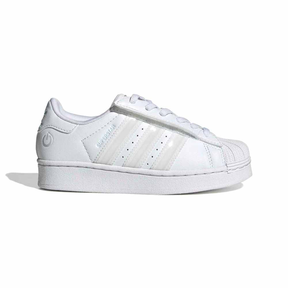ADIDAS ORIGINALS KIDS SUPERSTAR LED LIGHTS COMFORT CLOSURE ELASTIC LACE SHOES