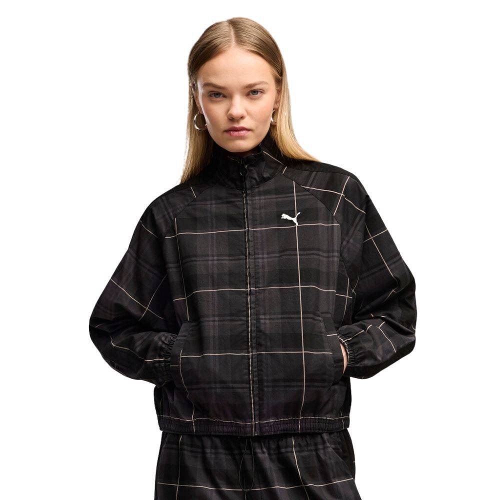 PUMA T7 RELAXED TARTAN WOVEN JACKET