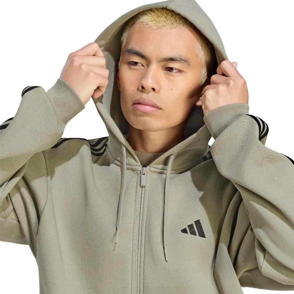 ADIDAS M ESSENTIALS 3-STRIPES FLEECE FULL-ZIP HOODIE