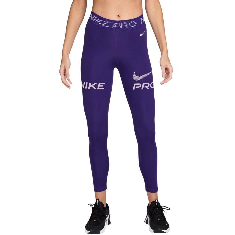 NIKE PRO MID-RISE 7/8 MESH PANEL GRAPHIC LEGGINGS