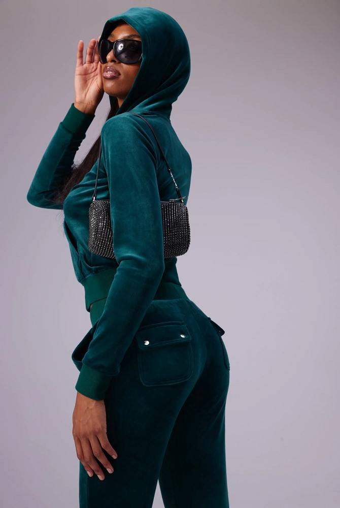 JUICY COUTURE ROBERTSON CLASSIC VELOUR ZIP HOODIE