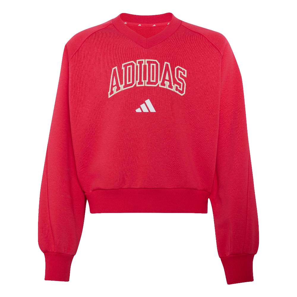 ADIDAS GIRLS SEASONALS COLLEGIATE TYPOGRAPHY V-NECK