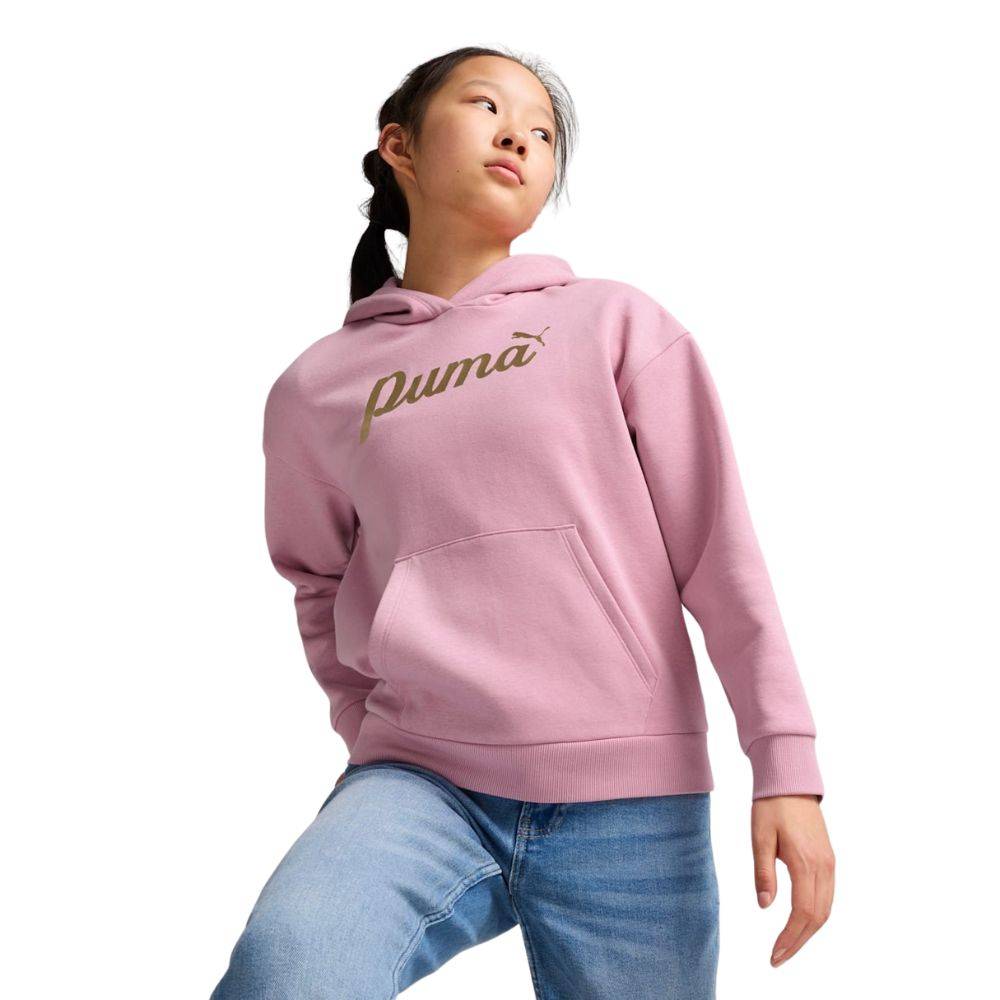 PUMA ESS+ SCRIPT METALLIC HOODIE FL G