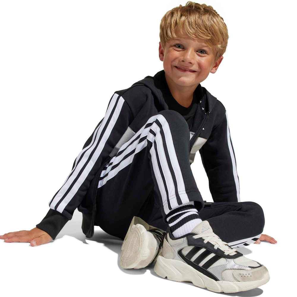 ADIDAS LITTLE KIDS SEASONAL ESSENTIALS TIBERIO 3 STRIPES FLEECE TRACKSUIT