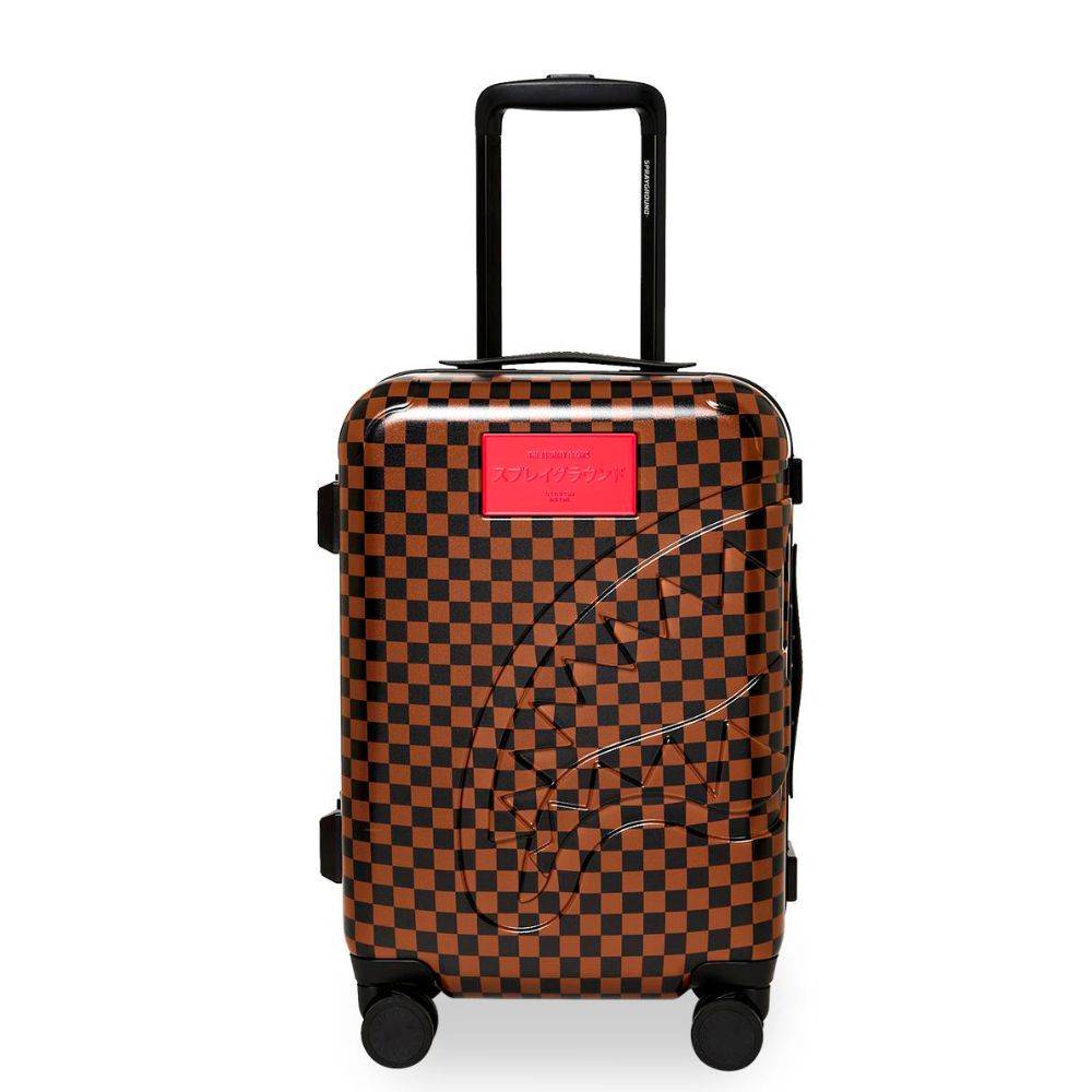 SPRAYGROUND RED REDEMPTION CARRY-ON HARD LUGGAGE