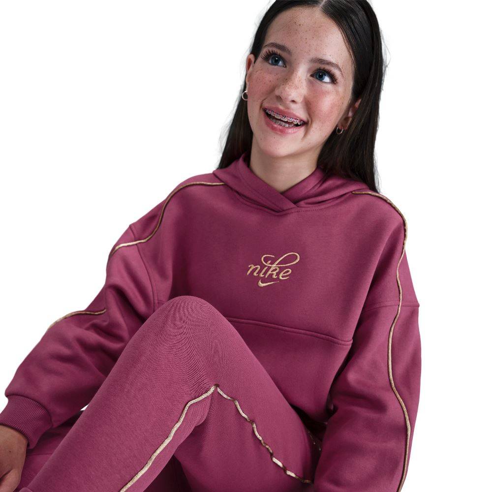 NIKE NSW GIRLS CLUB BOXY HOODIE SHINE