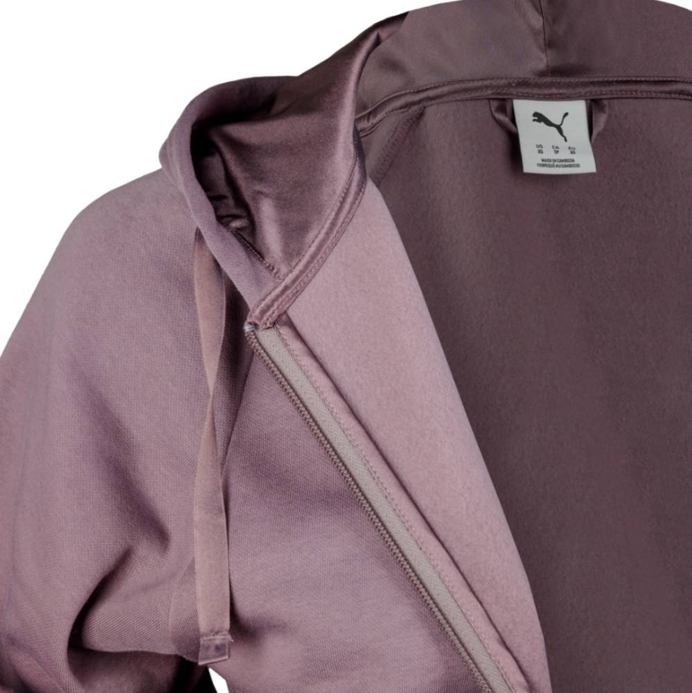 PUMA ESS ELEVATED SATIN FZ HOODIE FL