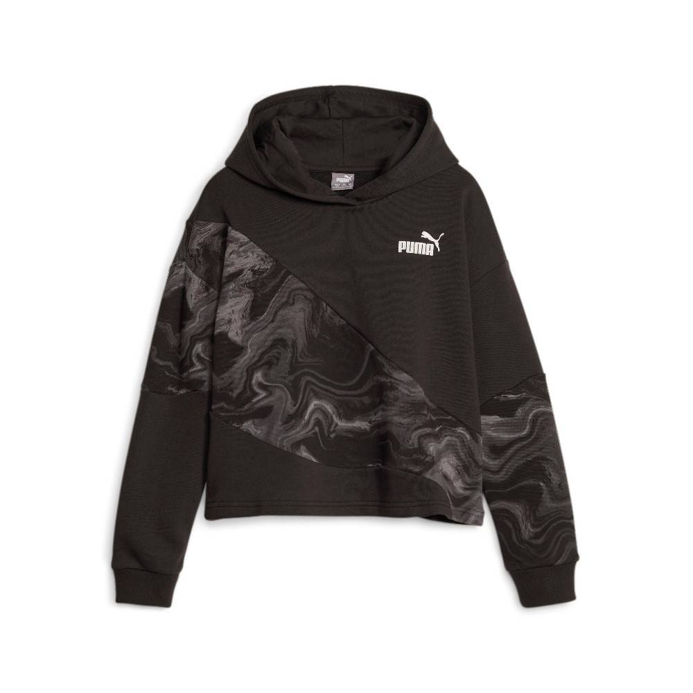 PUMA GIRLS POWER CAT MARBLEIZED HOODIE