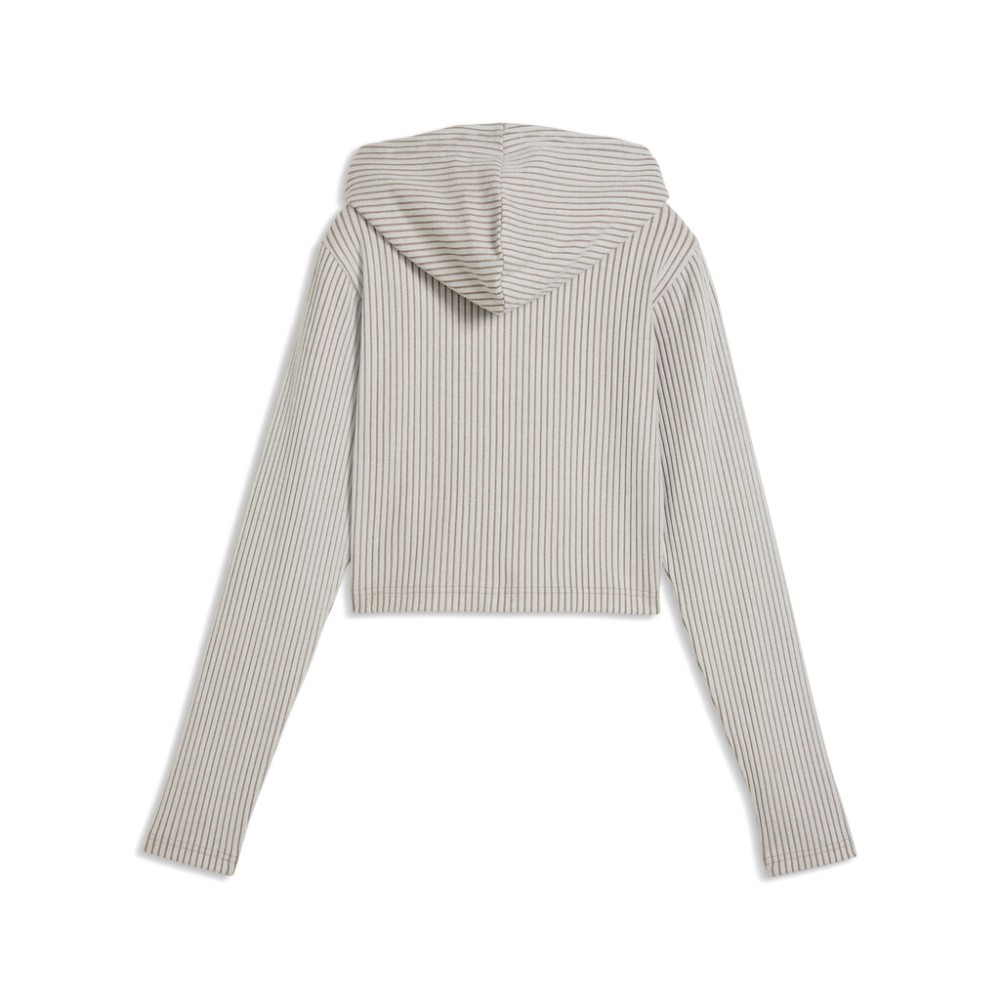 PUMA ESS RIBBED FULL-ZIP SOFT TOUCH HOODIE
